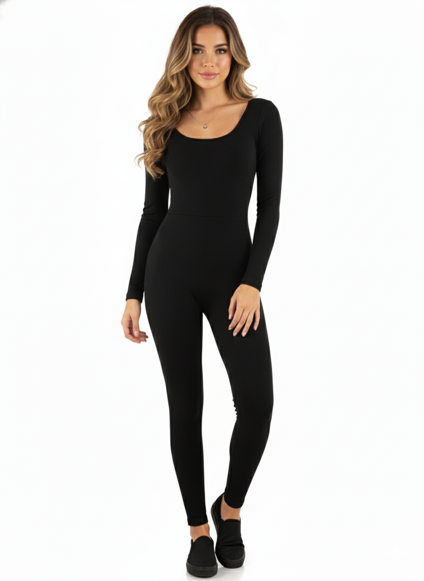 Enterizo largo que moldea con comodidad y fluidez deportiva