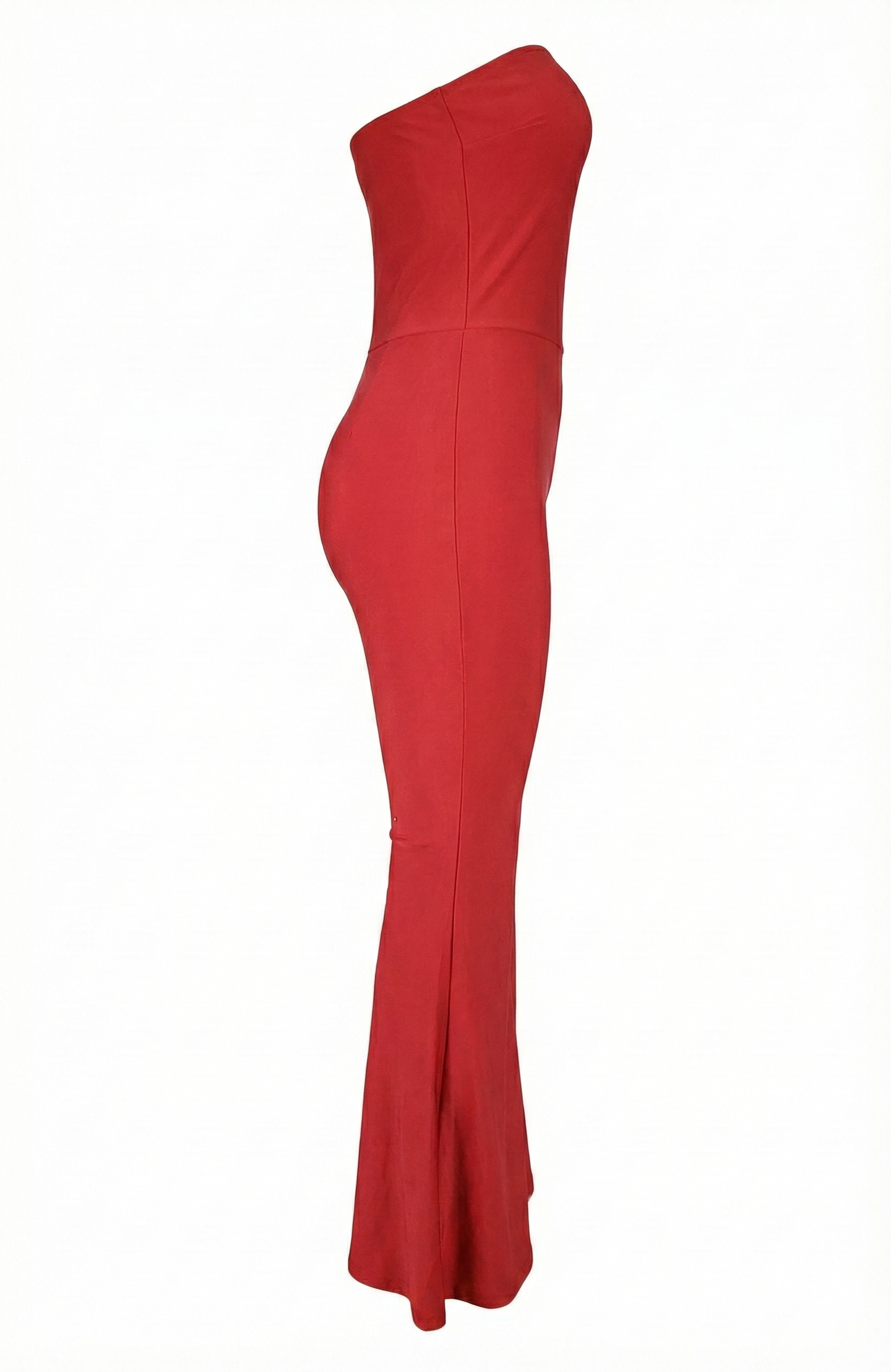 Jumpsuit palazzo strapless con caída acampanada que alarga tu silueta