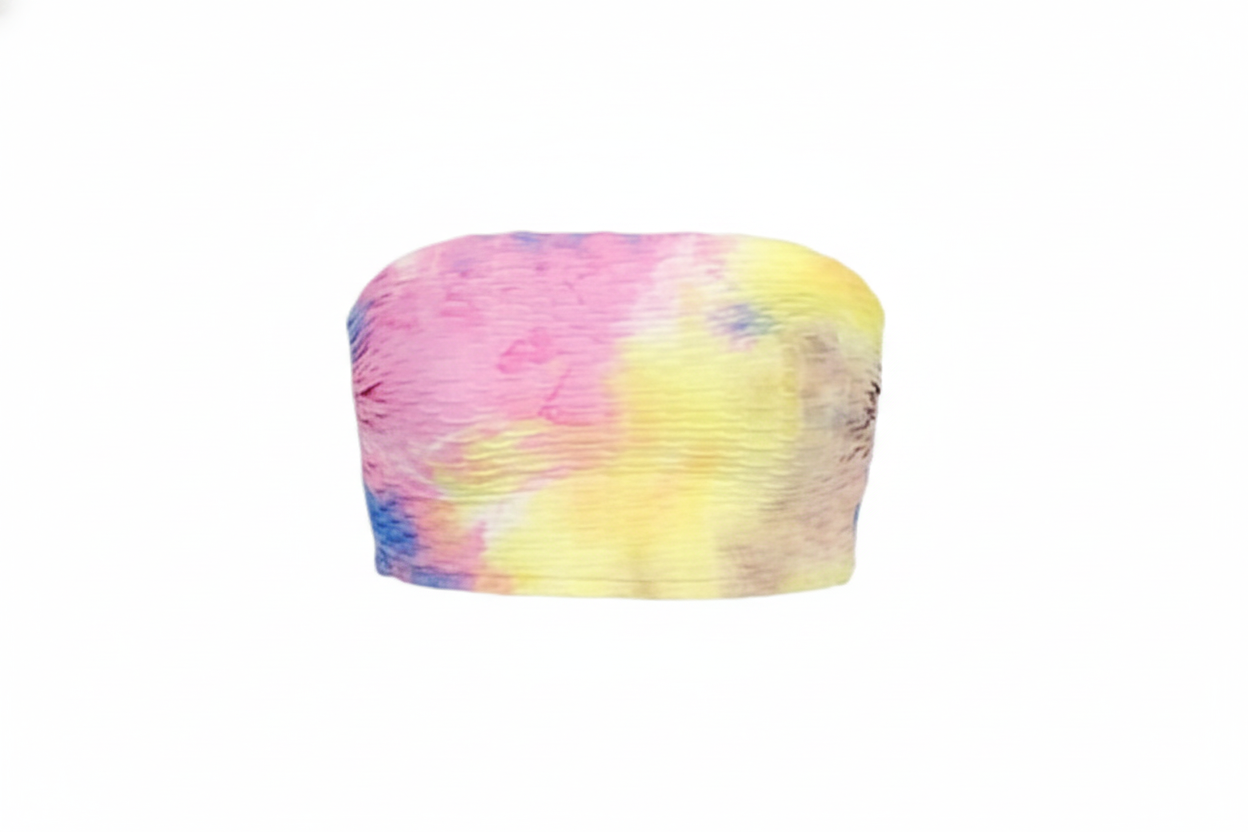 Crop top tipo tubo con estampado vibrante que resalta tu alegría natural