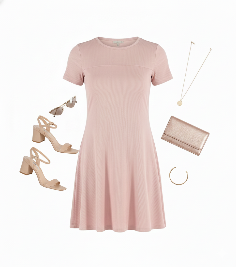 Vestido corto con corte imperio que suaviza tu silueta con encanto casual