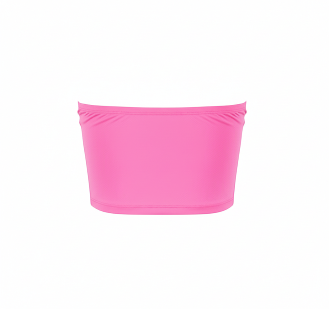 Crop top tipo tubo que resalta hombros con sensualidad minimalista