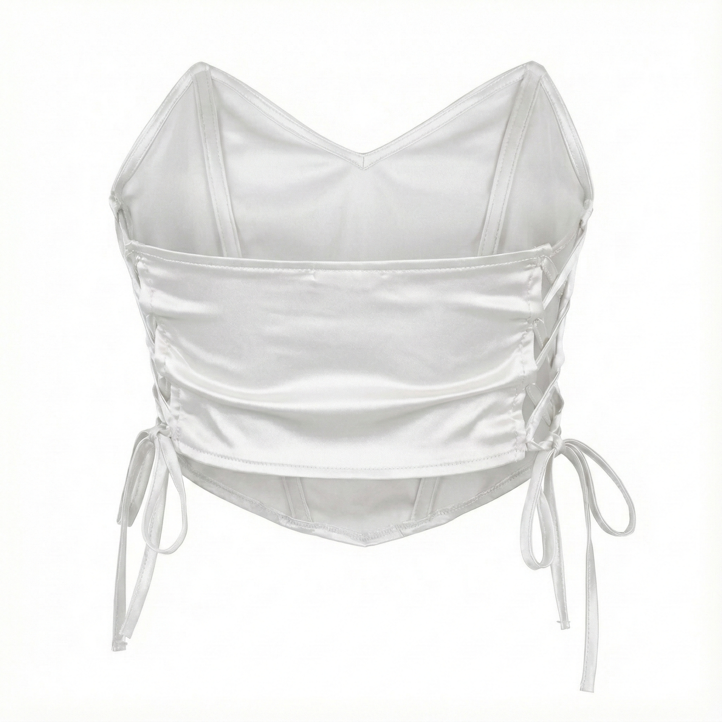 Blusa corset satinado con jaretas que enmarca tu figura