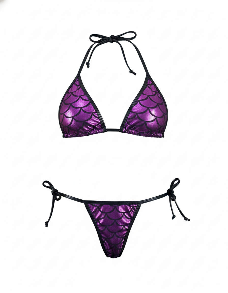 Bikini con brillo escamoso que enciende tu lado más atrevido