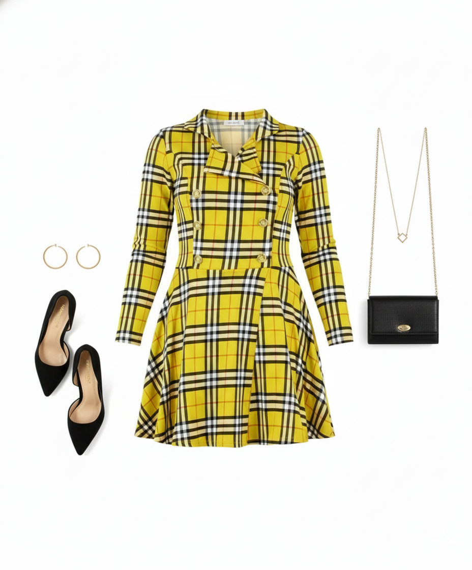 Mini vestido corte imperio con estampado que alarga visualmente