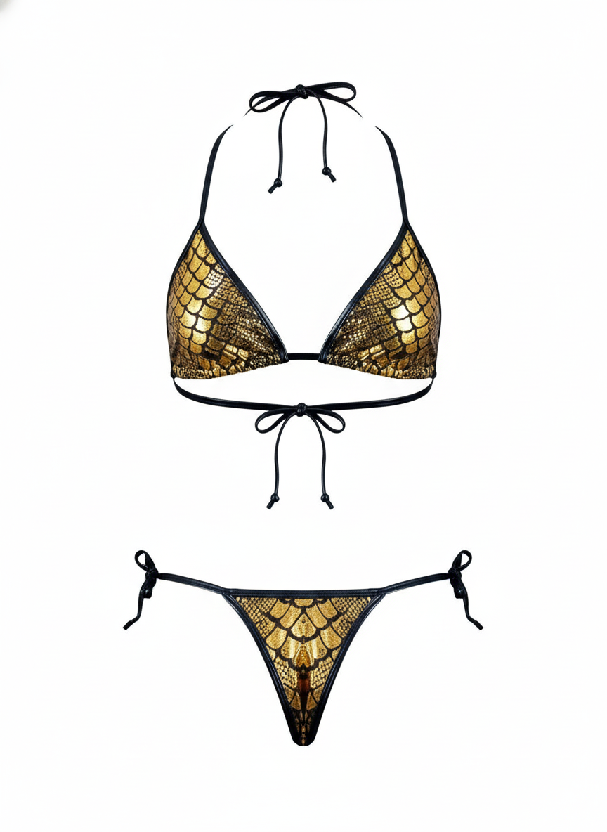 Bikini con brillo escamoso que enciende tu lado más atrevido