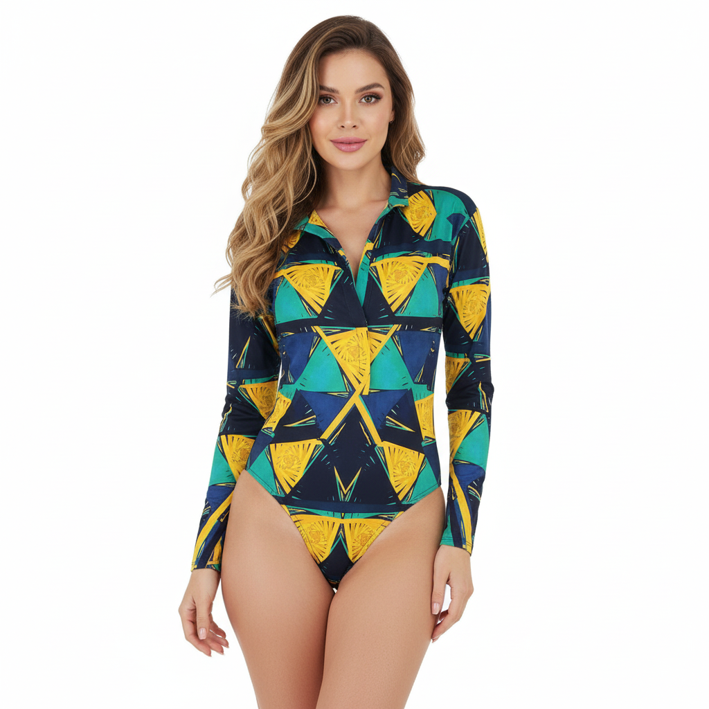 Pantyblusa manga larga con estampado que realza tu estilo creativo