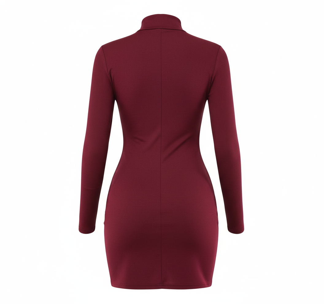 Minivestido manga larga con estructura que realza tu silueta