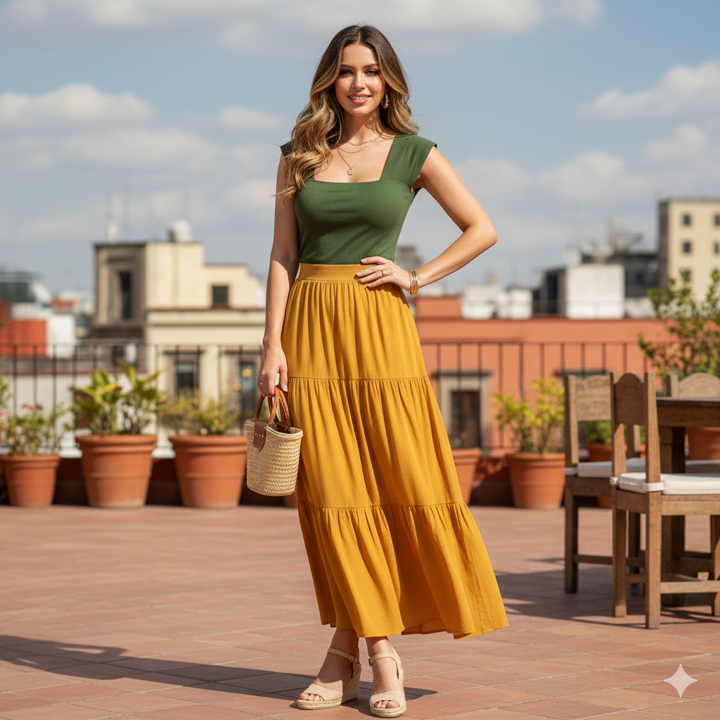 Blusa sin mangas con escote cuadrado que realza tus hombros con frescura