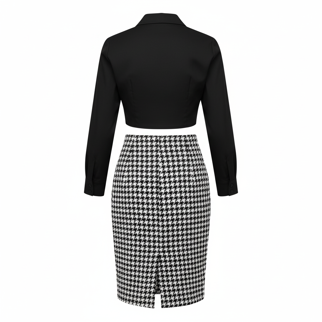 Conjunto de falda ¾ y blusa que resalta tu cintura con elegancia casual