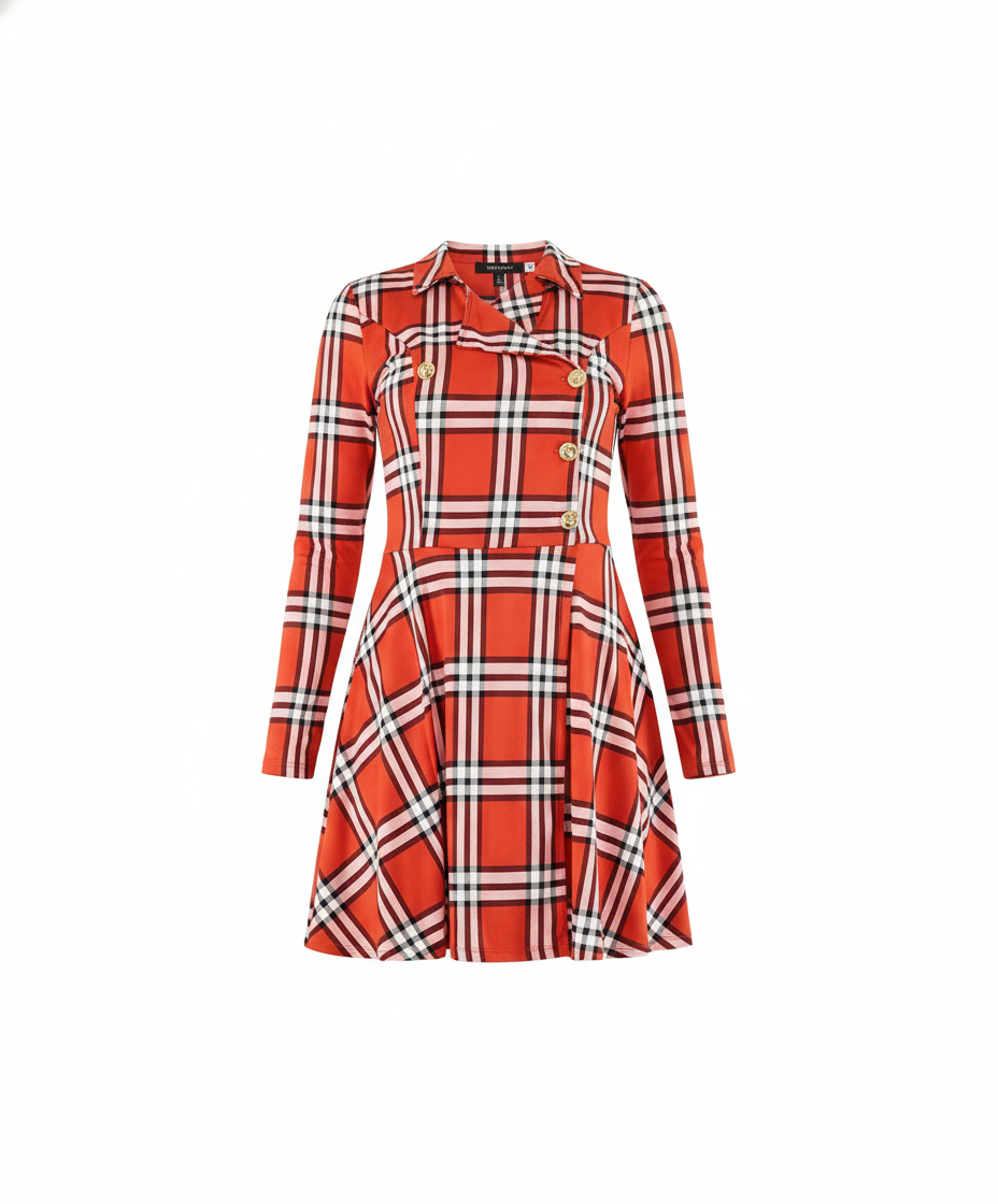 Mini vestido corte imperio con estampado que alarga visualmente