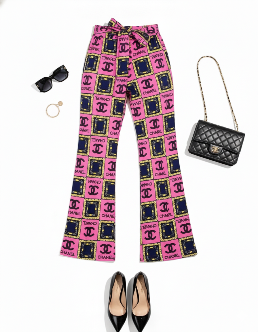 Pantalón acampanado con estampado audaz que alarga tus piernas con estilo