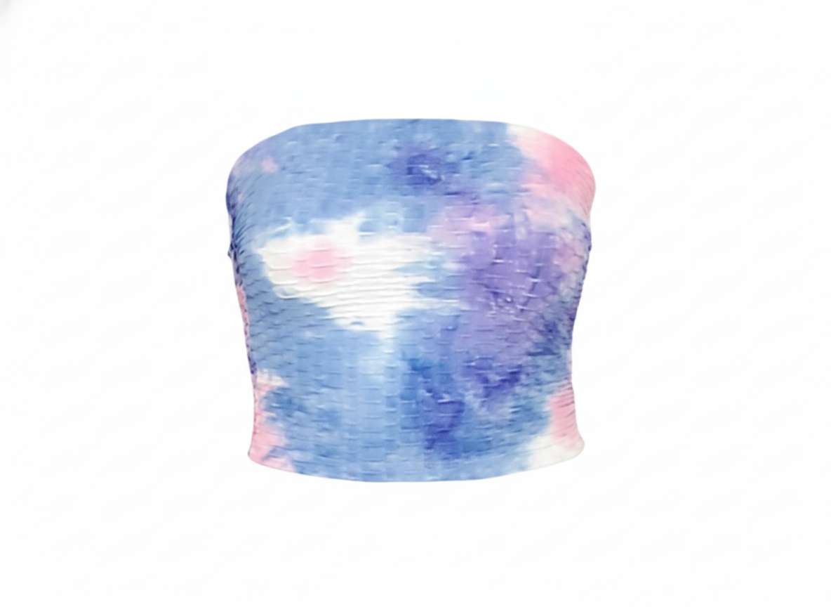 Crop top tipo tubo con estampado vibrante que resalta tu alegría natural