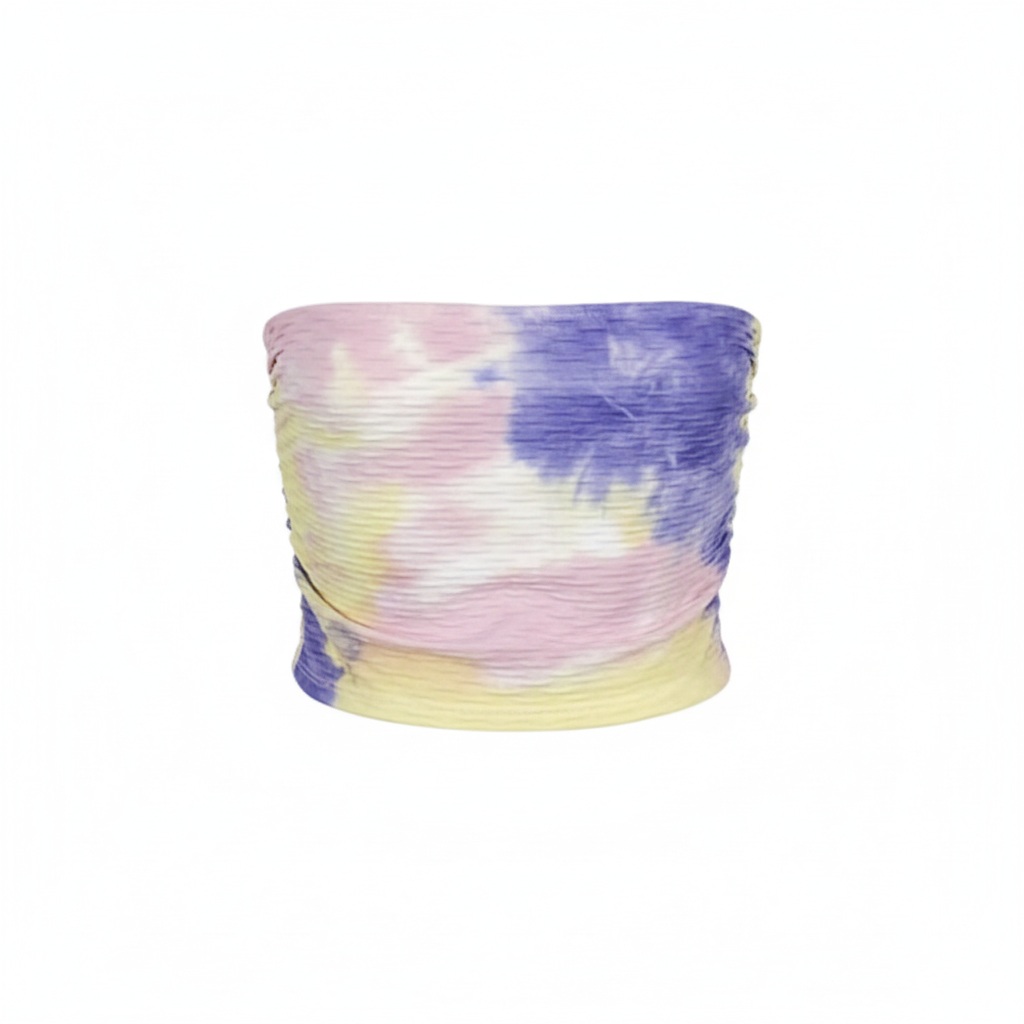 Crop top tipo tubo con estampado vibrante que resalta tu alegría natural
