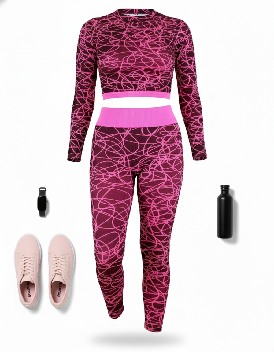 Conjunto deportivo largo con control que realza y estiliza tu silueta