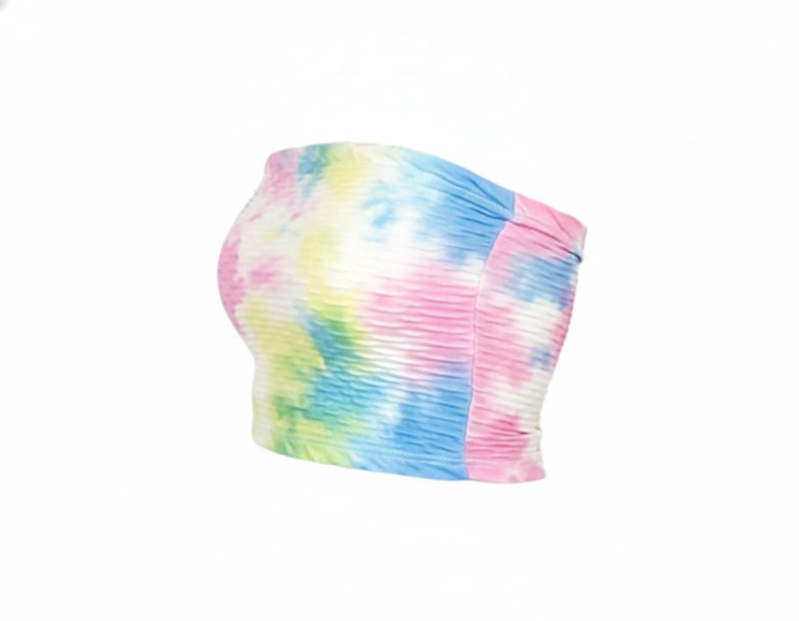 Crop top tipo tubo con estampado vibrante que resalta tu alegría natural