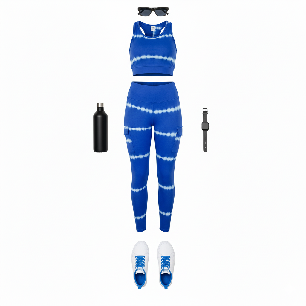 Conjunto deportivo con escote halter que moldea y estiliza al entrenar