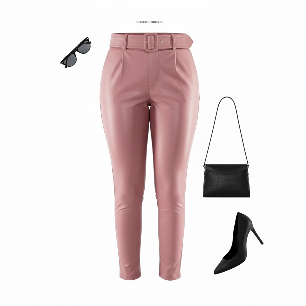 Pantalón cargo satinado con caída fluida y efecto visual vibrante