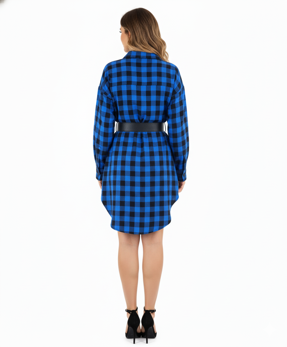 Blusón camisero con caída ligera que alarga tu figura