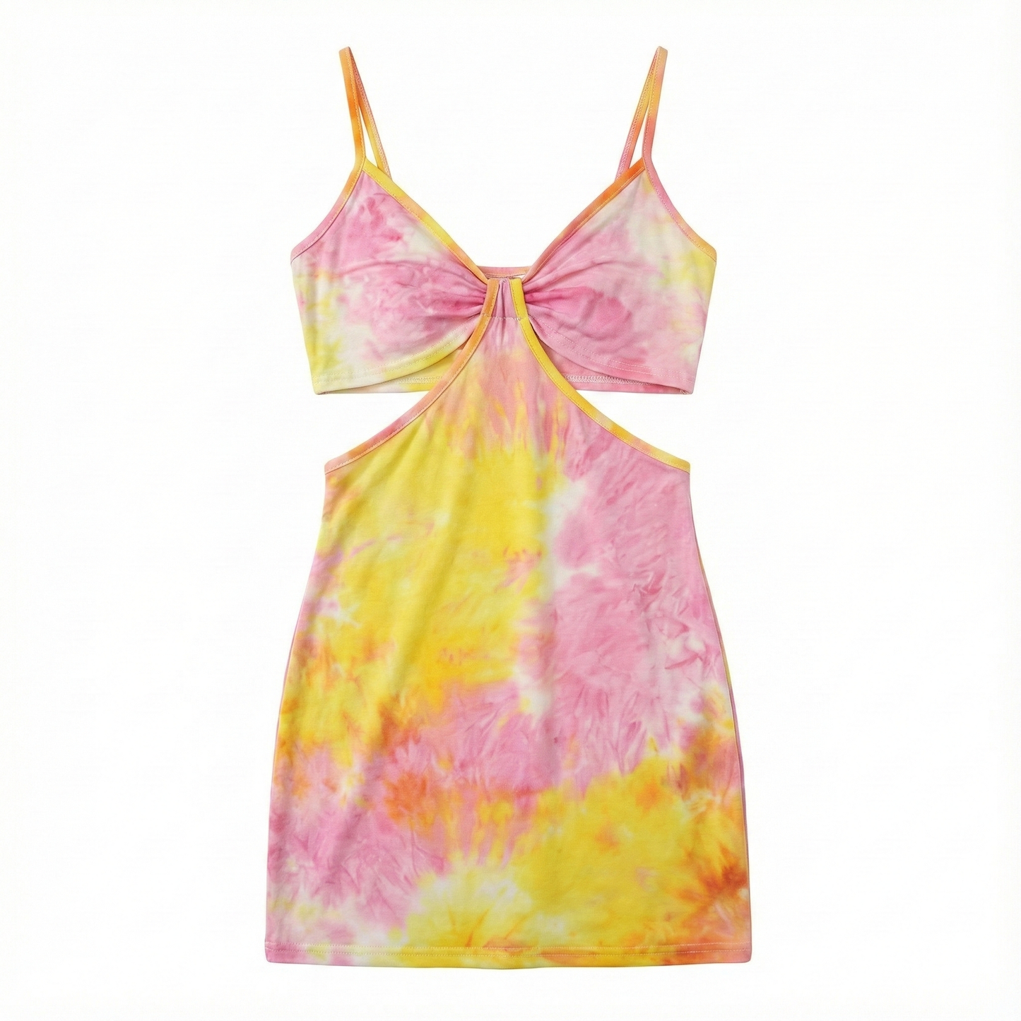 Minivestido de tirantes que realza tu figura con un toque vibrante y sensual