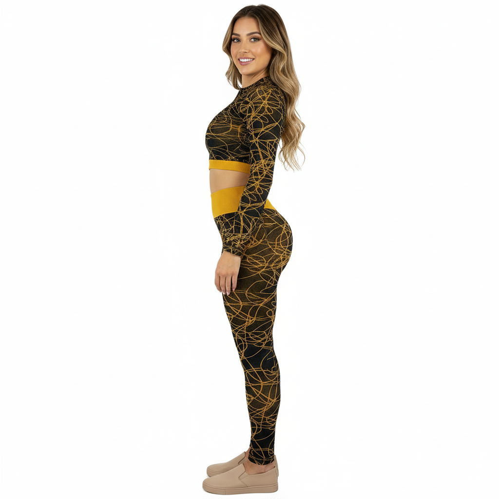 Conjunto deportivo largo con control que realza y estiliza tu silueta