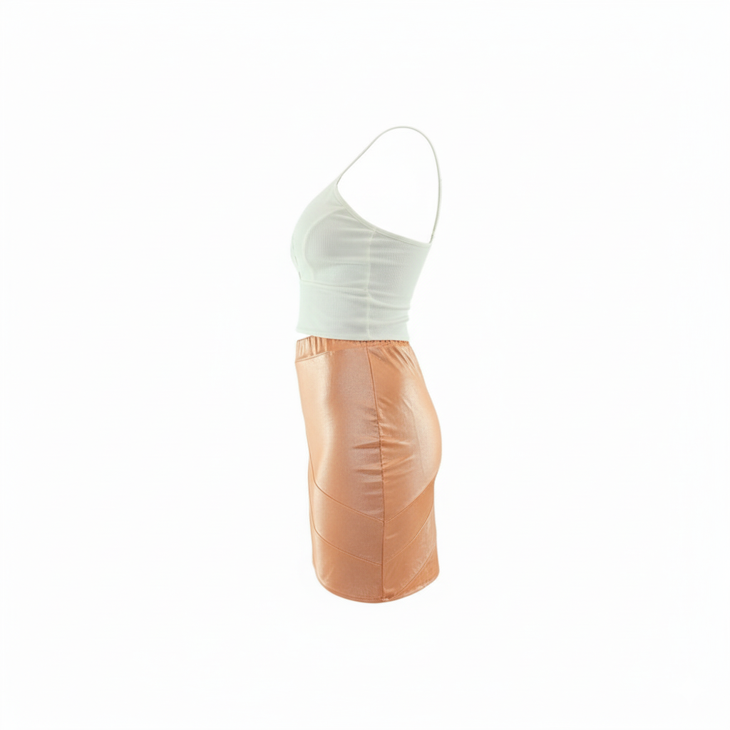 Conjunto satinado con top de tirantes que resalta tu figura con brillo sutil