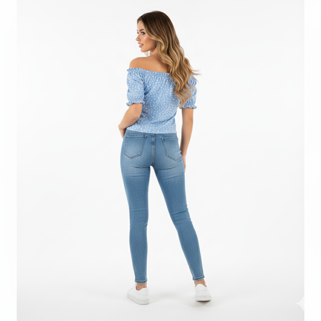 Blusa manga corta con fruncido que resalta tu feminidad natural
