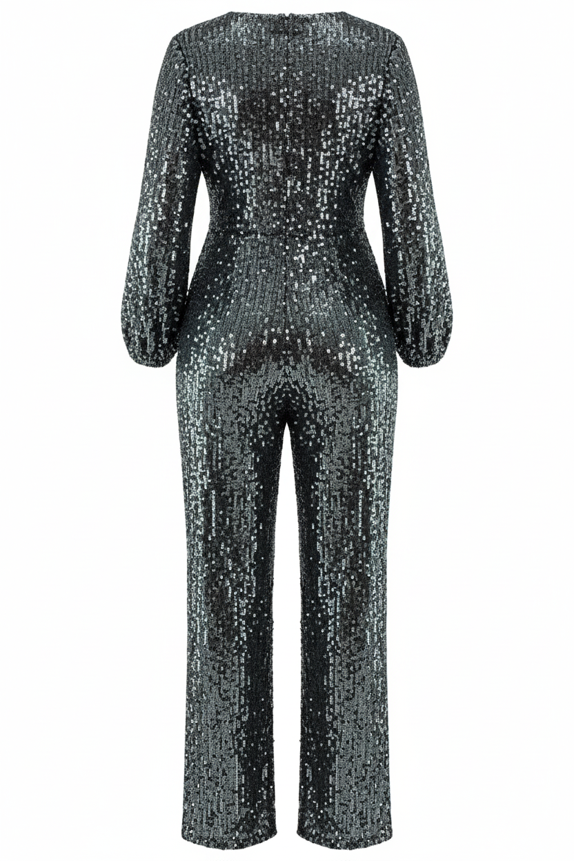 Enterizo largo con lentejuelas que deslumbra sin esfuerzo