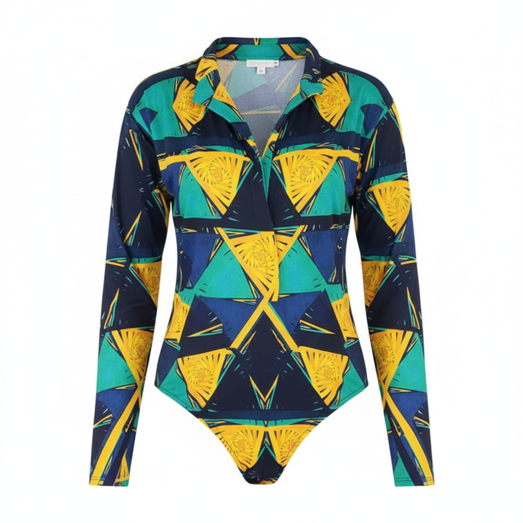 Pantyblusa manga larga con estampado que realza tu estilo creativo