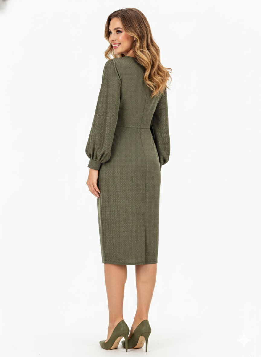 Vestido largo con escote en V que ilumina tu presencia con elegancia metálica
