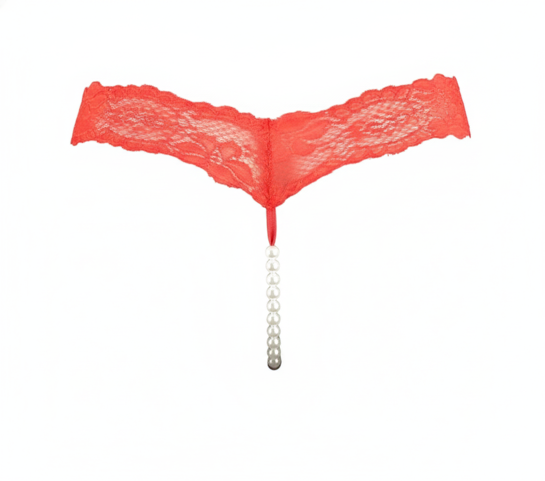 Tanga de encaje con perlas que despierta tu sensualidad más exquisita