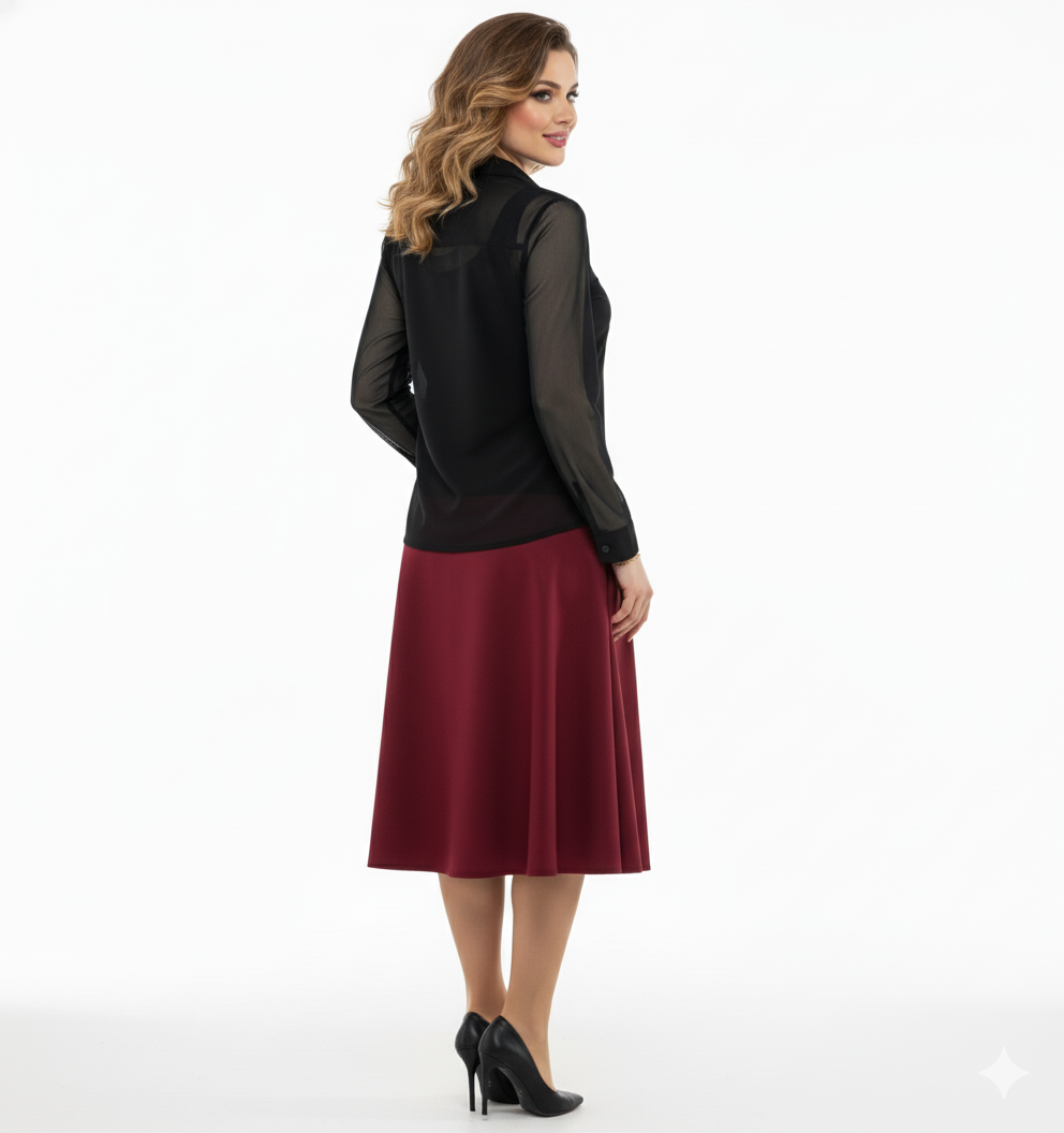 Blusa manga larga semitransparente que añade sensualidad elegante a tu look