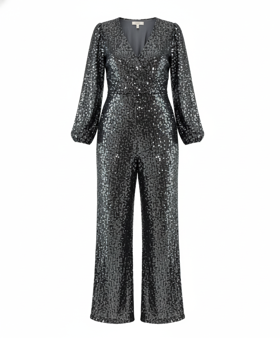 Enterizo largo con lentejuelas que deslumbra sin esfuerzo