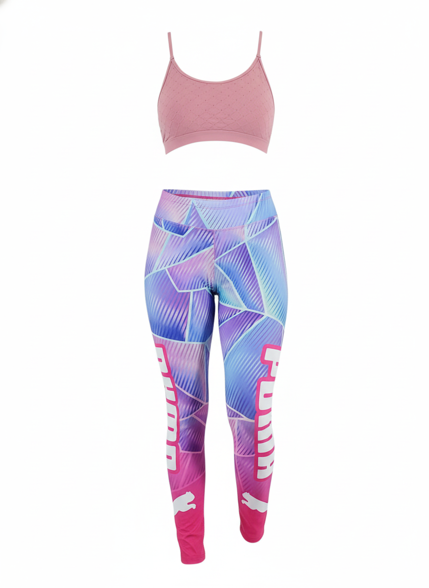Conjunto deportivo Push Up con estampado abstracto que realza tu figura con actitud