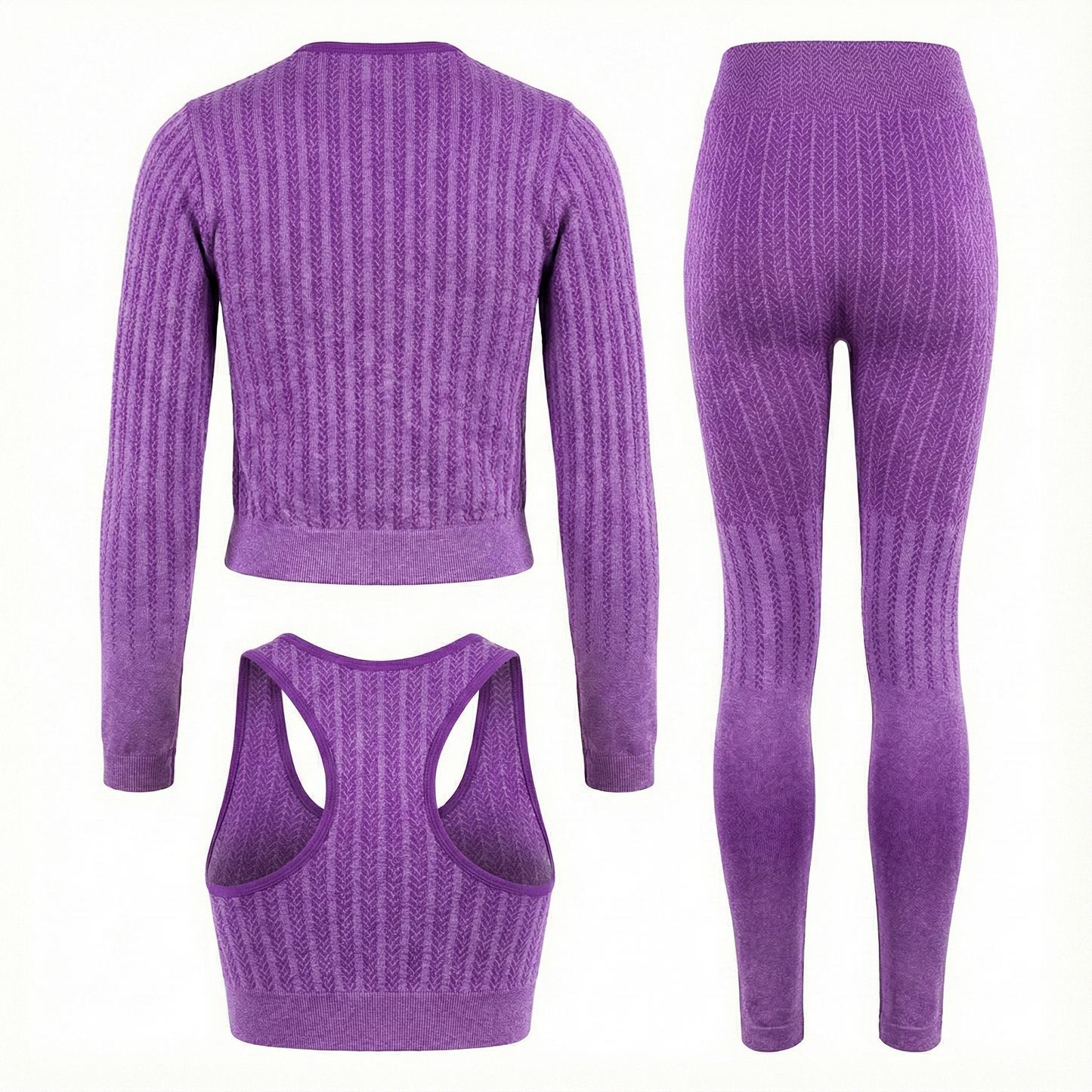 Conjunto deportivo largo con franjas de soporte que esculpe y estiliza tu figura
