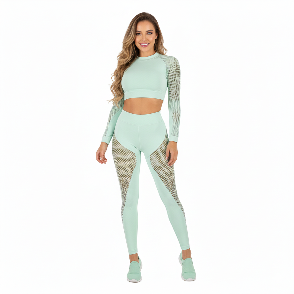 Conjunto deportivo con transparencias que moldea tu figura con estilo