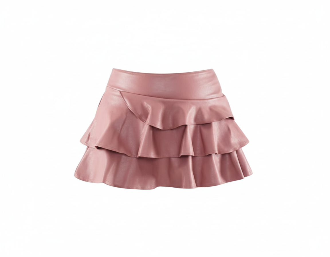 Minifalda de tablones en vinil que da movimiento y audacia a tu look