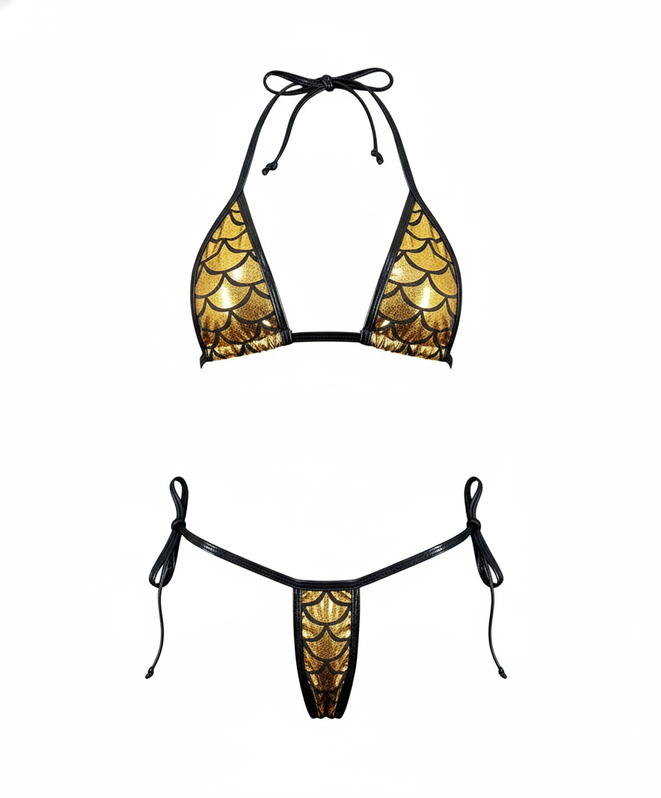 Bikini con brillo escamoso que enciende tu lado más atrevido
