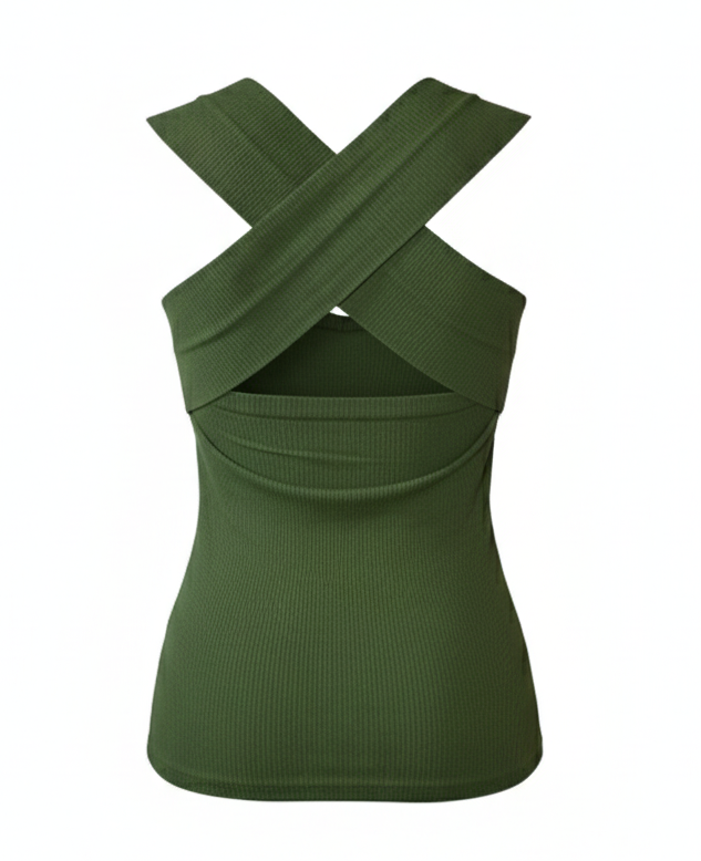 Blusa sin mangas con escote cuadrado que realza tus hombros con frescura