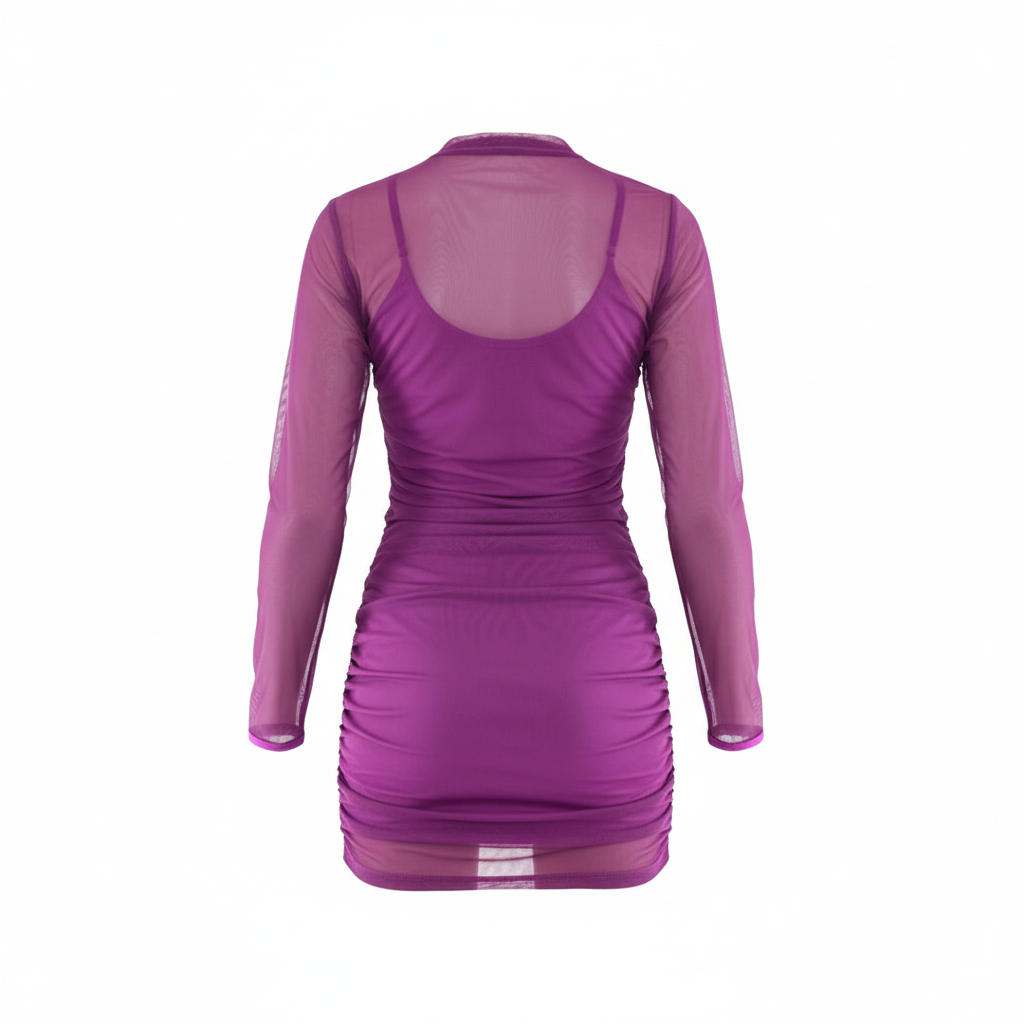 Vestido corto con transparencias que estiliza y acentúa tu figura