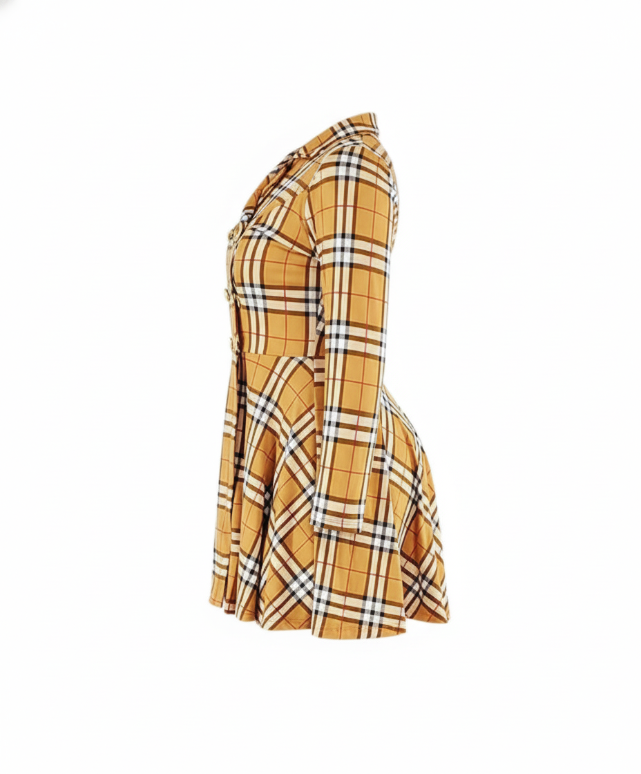 Mini vestido corte imperio con estampado que alarga visualmente