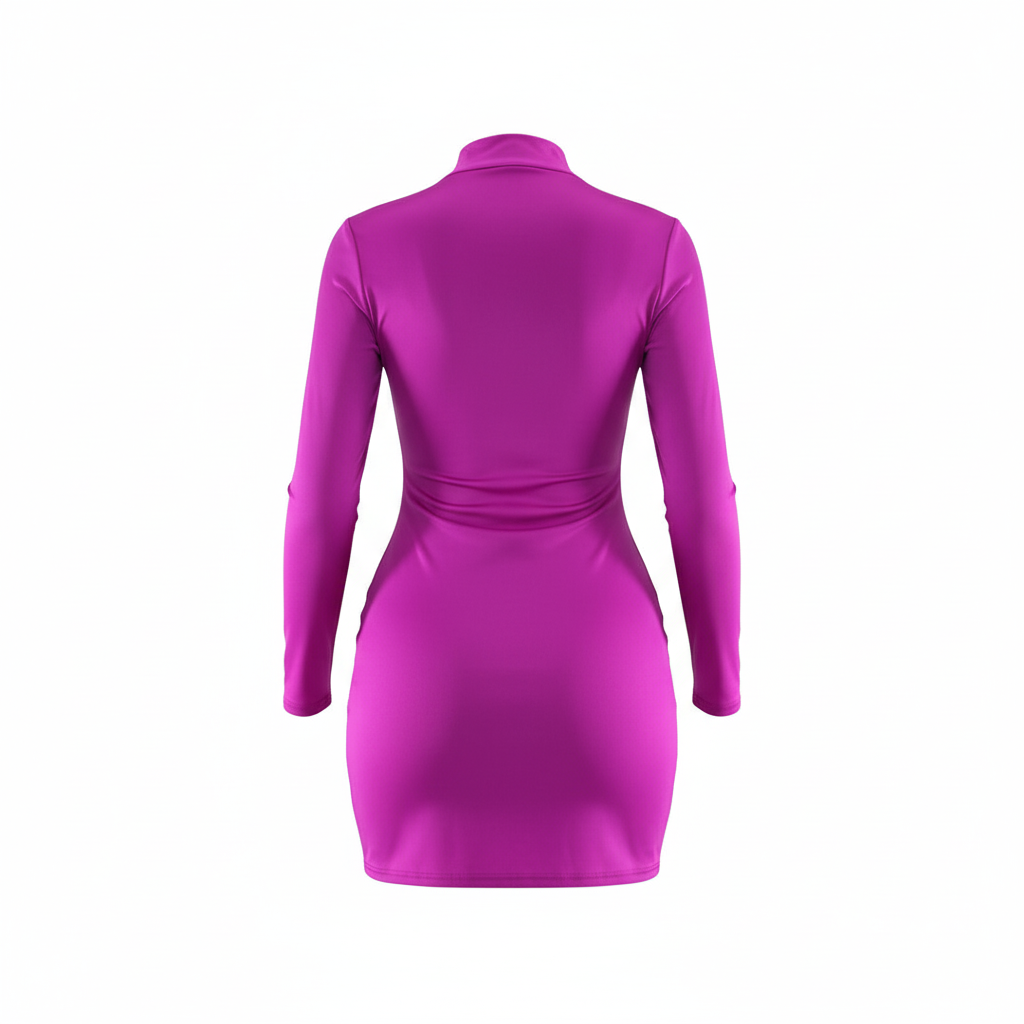 Minivestido manga larga con estructura que realza tu silueta