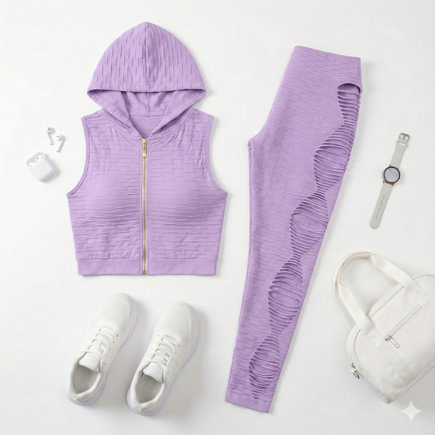 Conjunto deportivo con rombos laterales que estiliza tu figura al moverte
