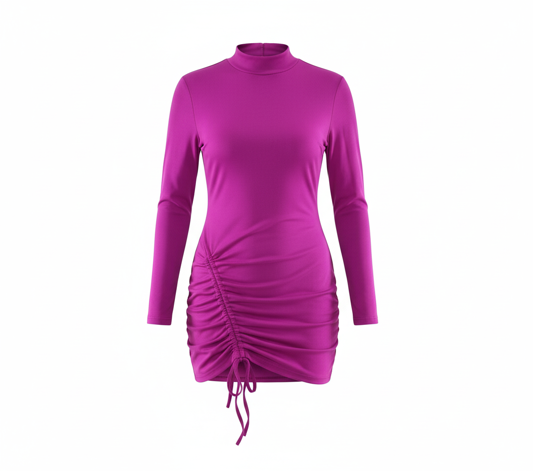 Minivestido manga larga con estructura que realza tu silueta