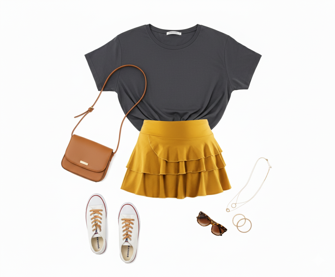 Minifalda con vuelo que aporta movimiento y coquetería a tu silueta