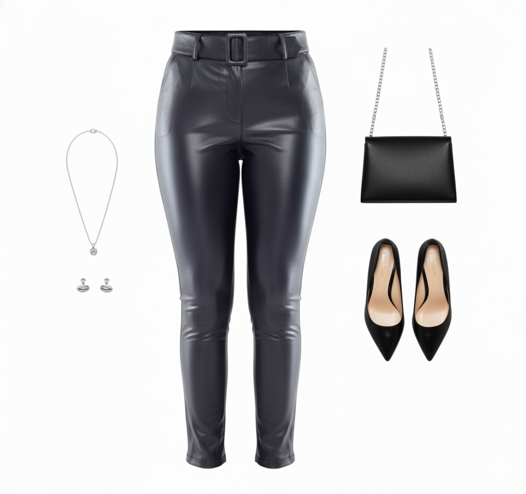 Pantalón cargo satinado con caída fluida y efecto visual vibrante