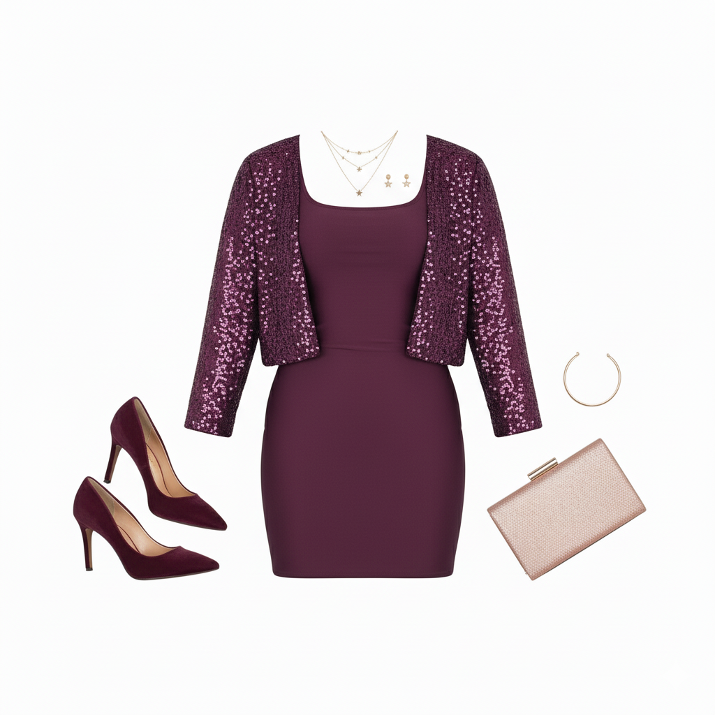 Minivestido con saco de brillo que estiliza con impacto y sofisticación