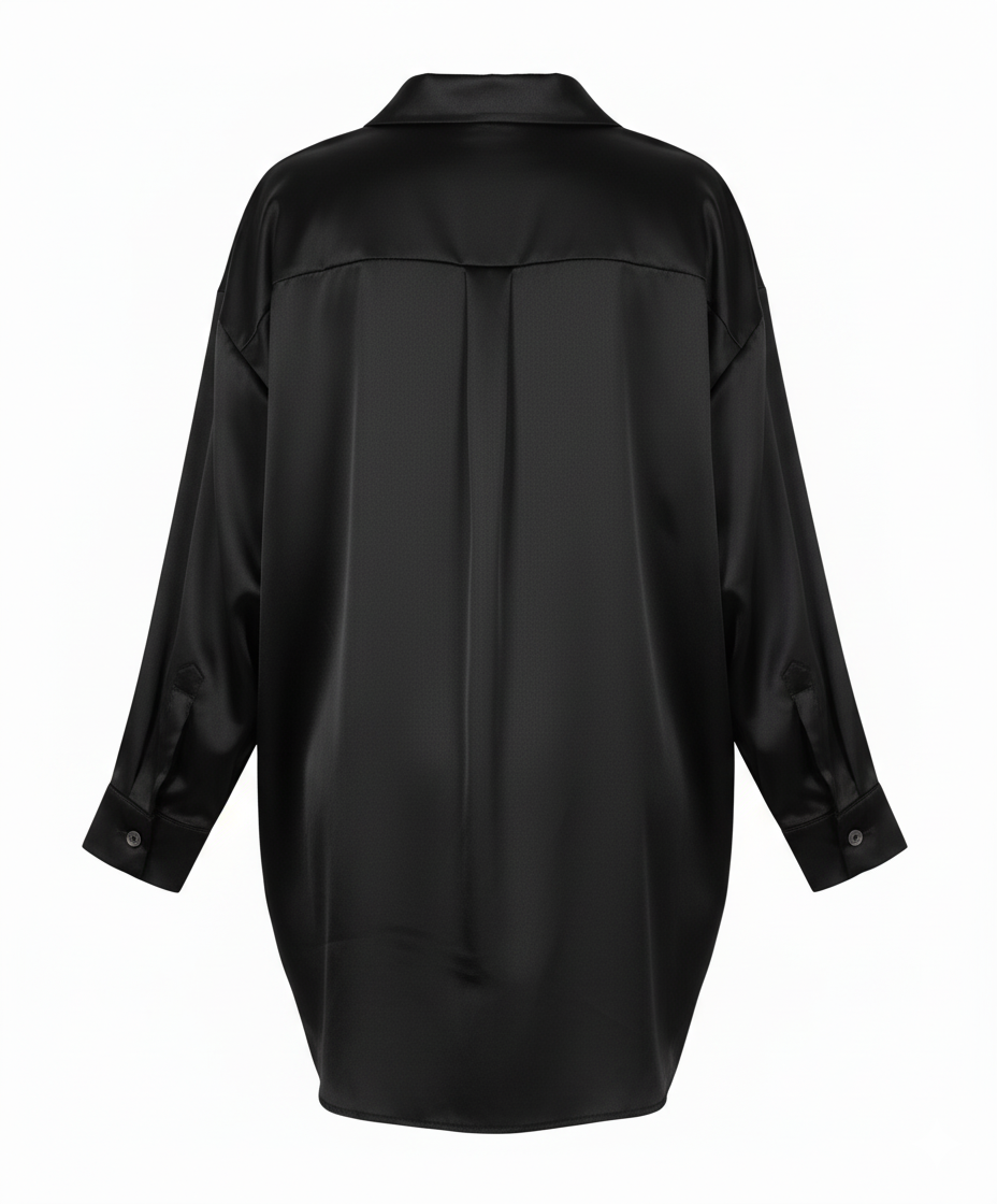 Blusa oversize satinada que combina fluidez y elegancia casual