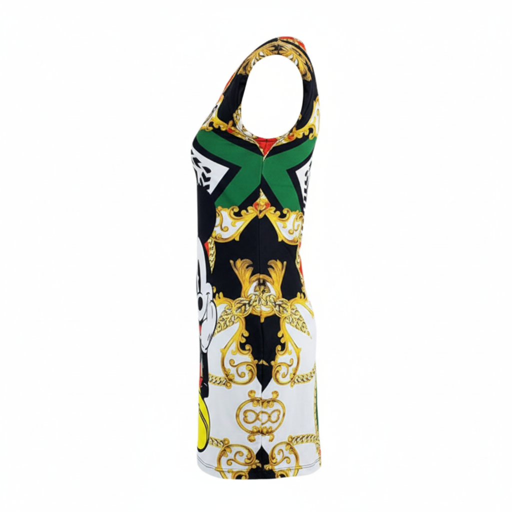 Minivestido estampado que proyecta diversión con estilo