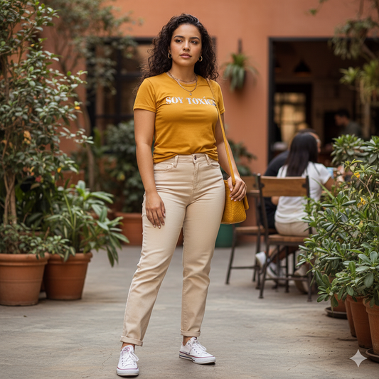 Blusa manga corta con mensaje atrevido para robar miradas
