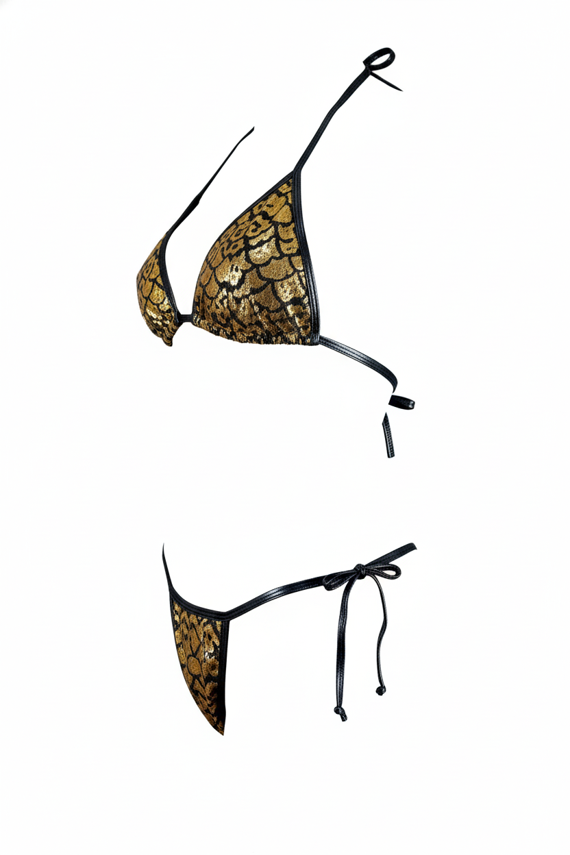 Bikini con brillo escamoso que enciende tu lado más atrevido